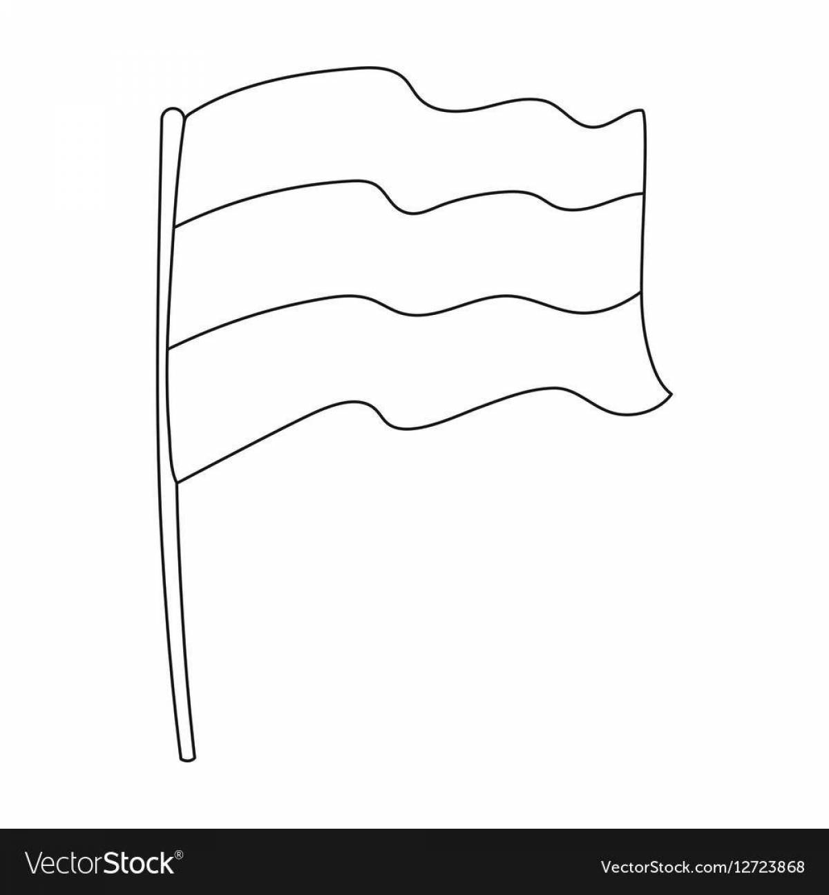 Amazing tricolor flag coloring page