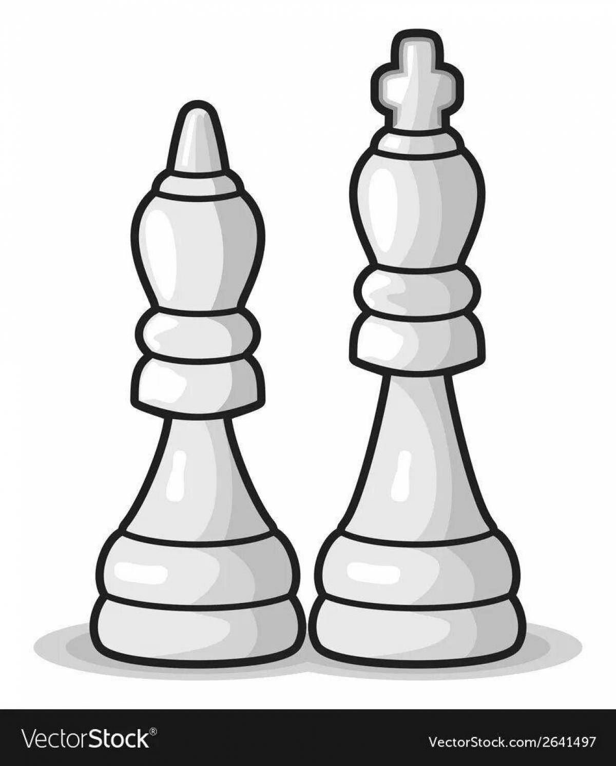 Gorgeous chess king coloring page