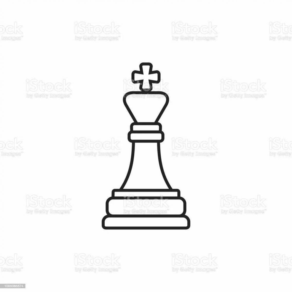 Раскраска элегантный шахматный король
