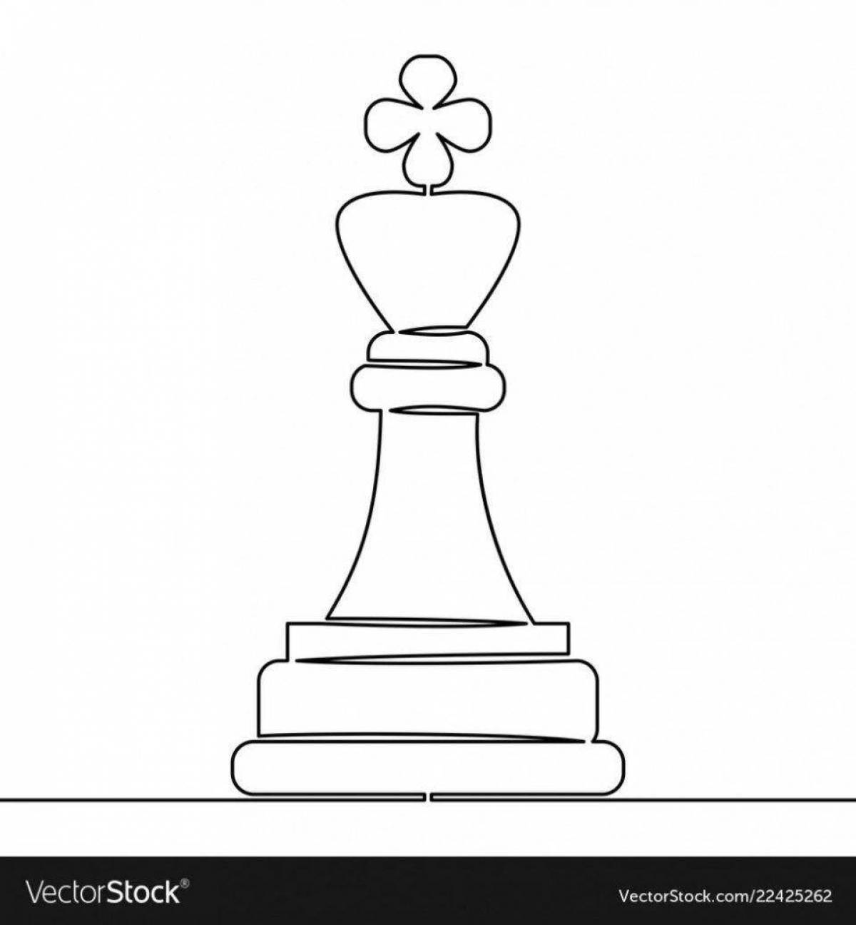 Coloring book shiny chess king