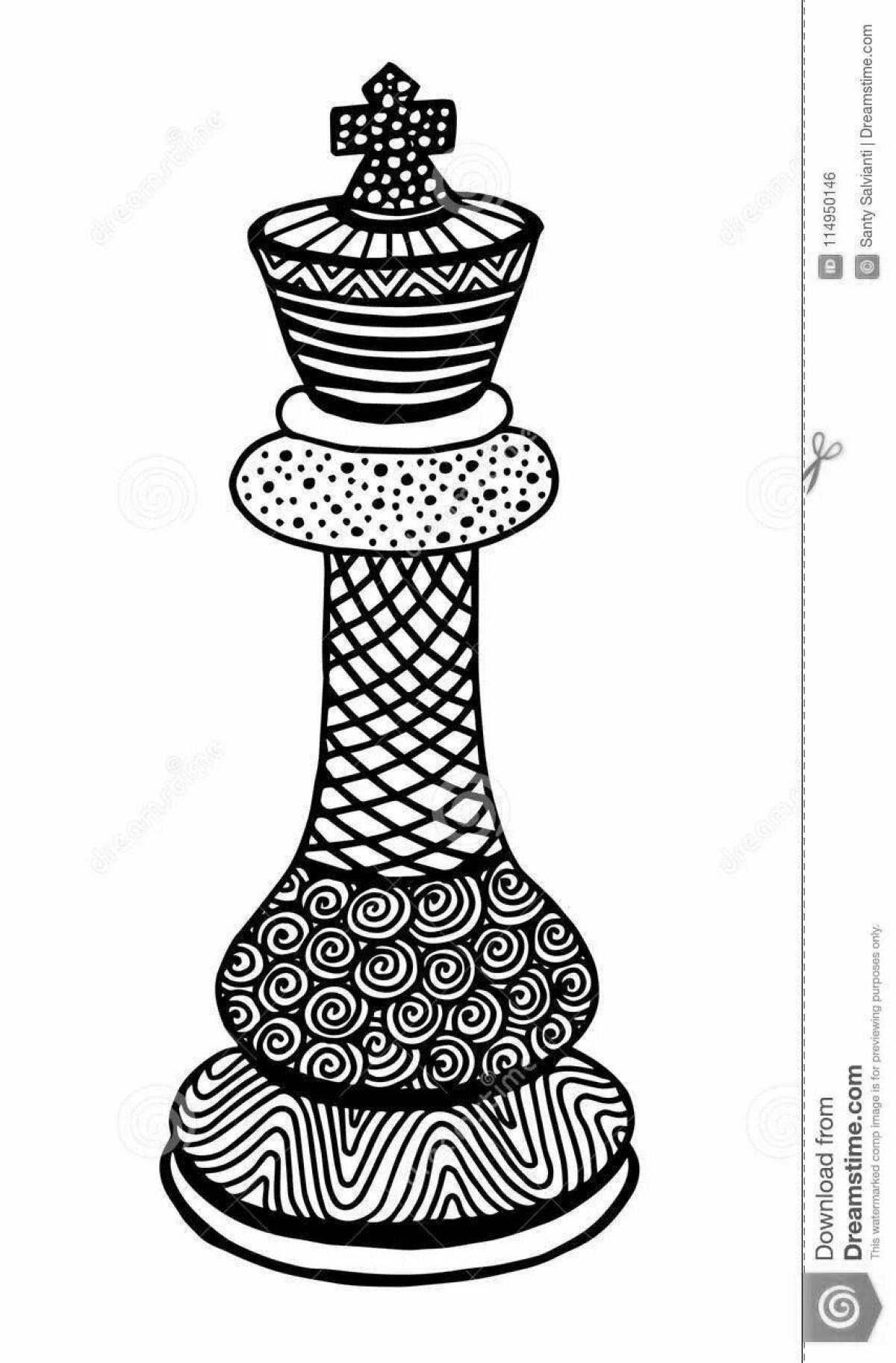 Coloring page dazzling chess king