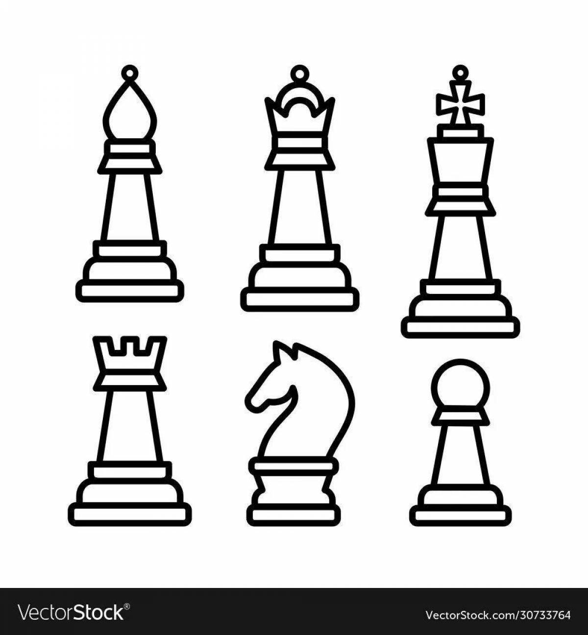 Раскраска яркий шахматный король