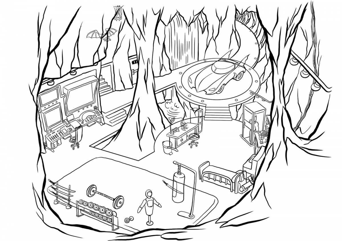 Coloring page charming cave club