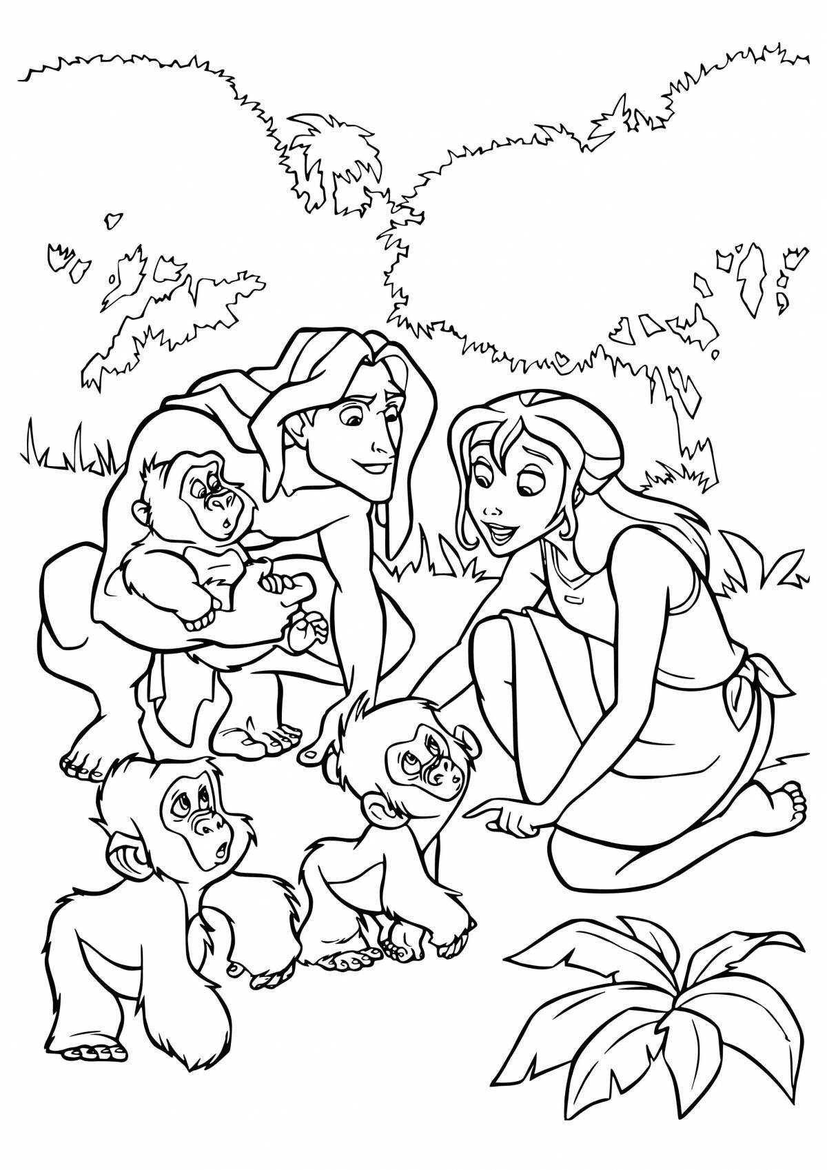 Joyful cave club coloring page