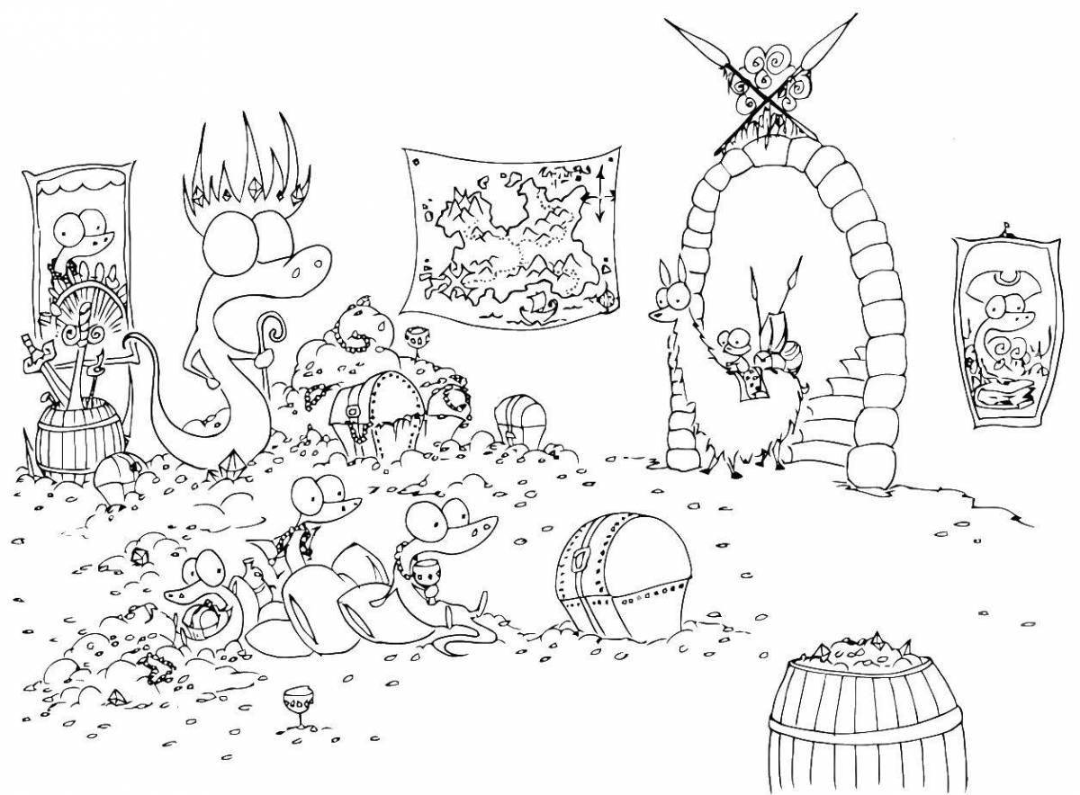 Coloring page gorgeous cave club