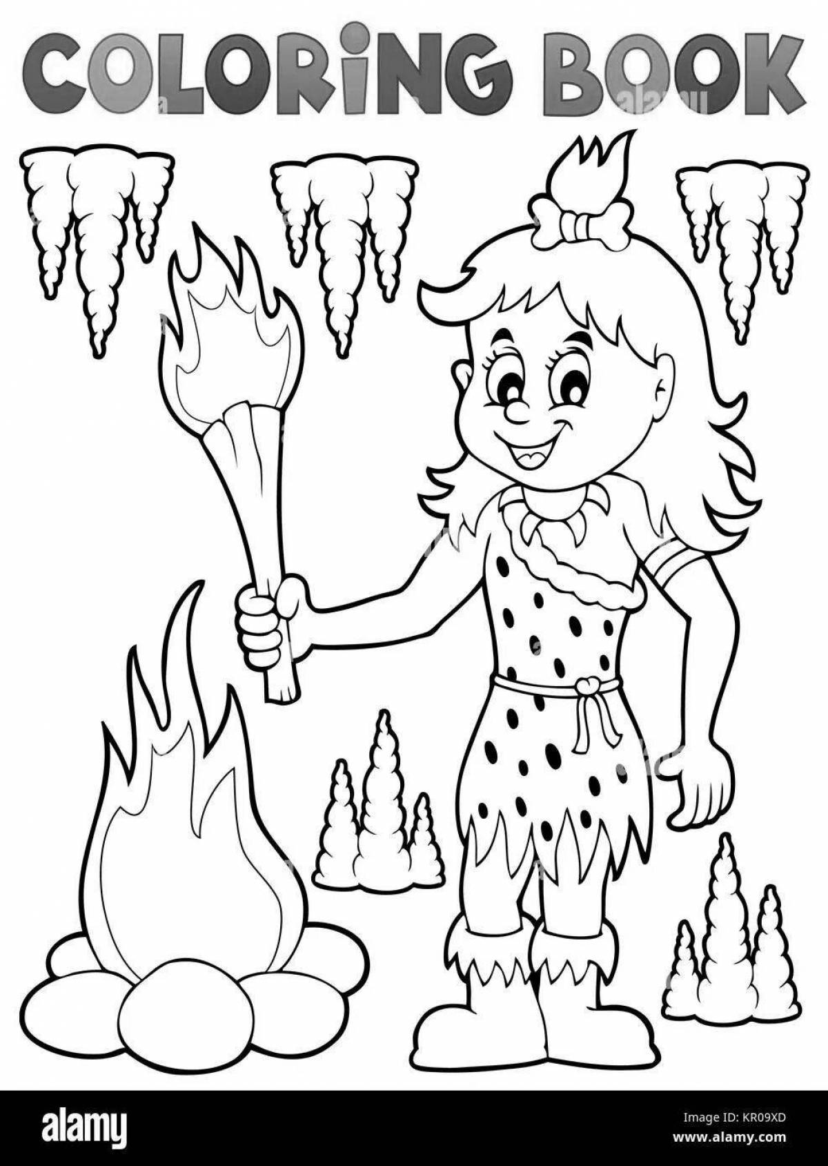 Fabulous cave club coloring page