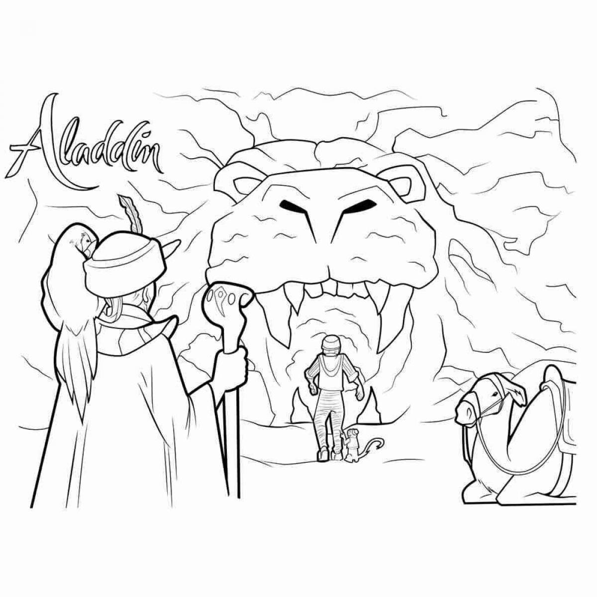 Fun coloring page of the cave club