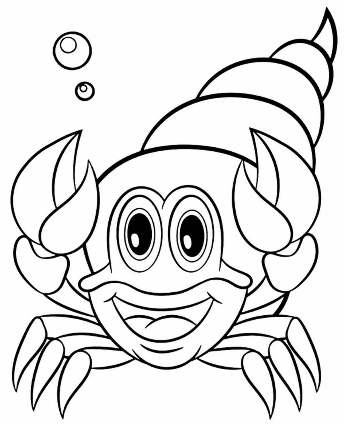 Coloring page cheerful captain crab