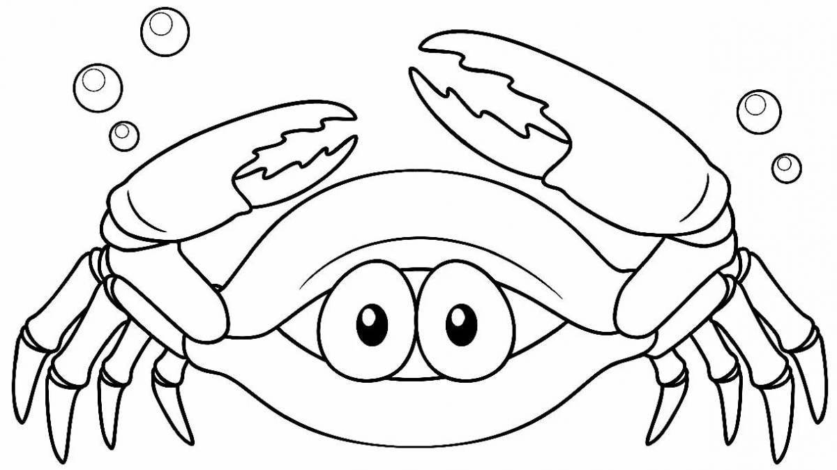 Crab captain fun coloring page