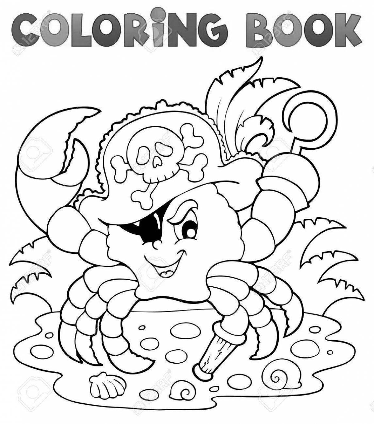 Coloring page magnificent captain crab
