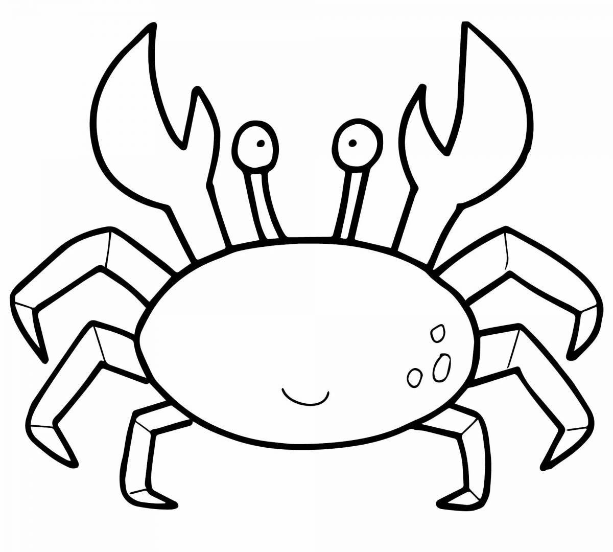 Adorable crab captain coloring page