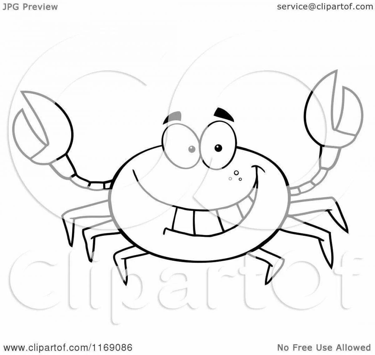 Cute crab captain coloring page