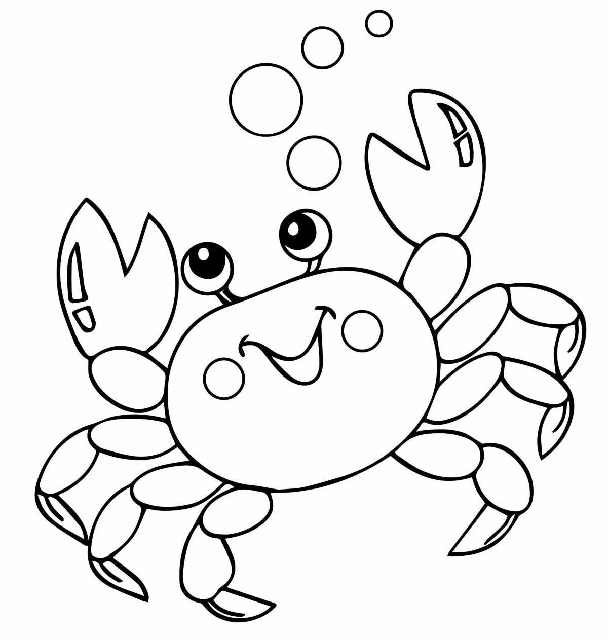 Coloring page charming captain crab