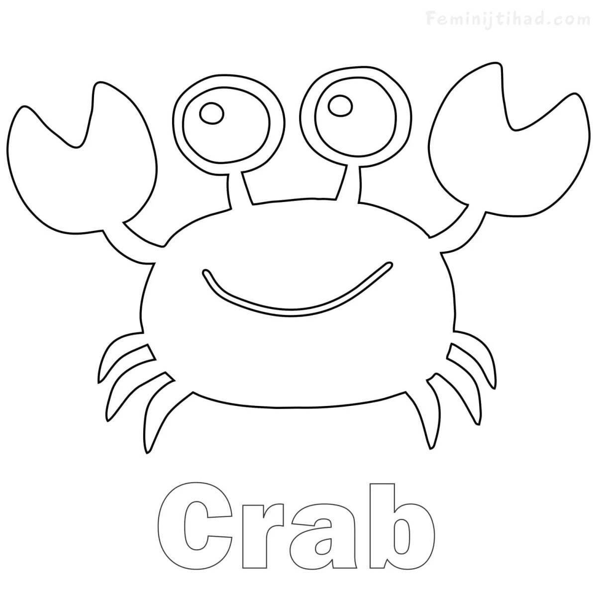 Crab captain coloring page