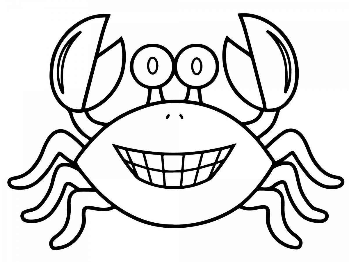 Coloring page energetic captain crab