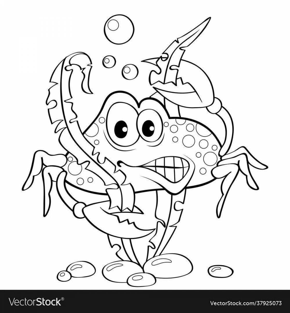 Colorful Crab Captain Coloring Page