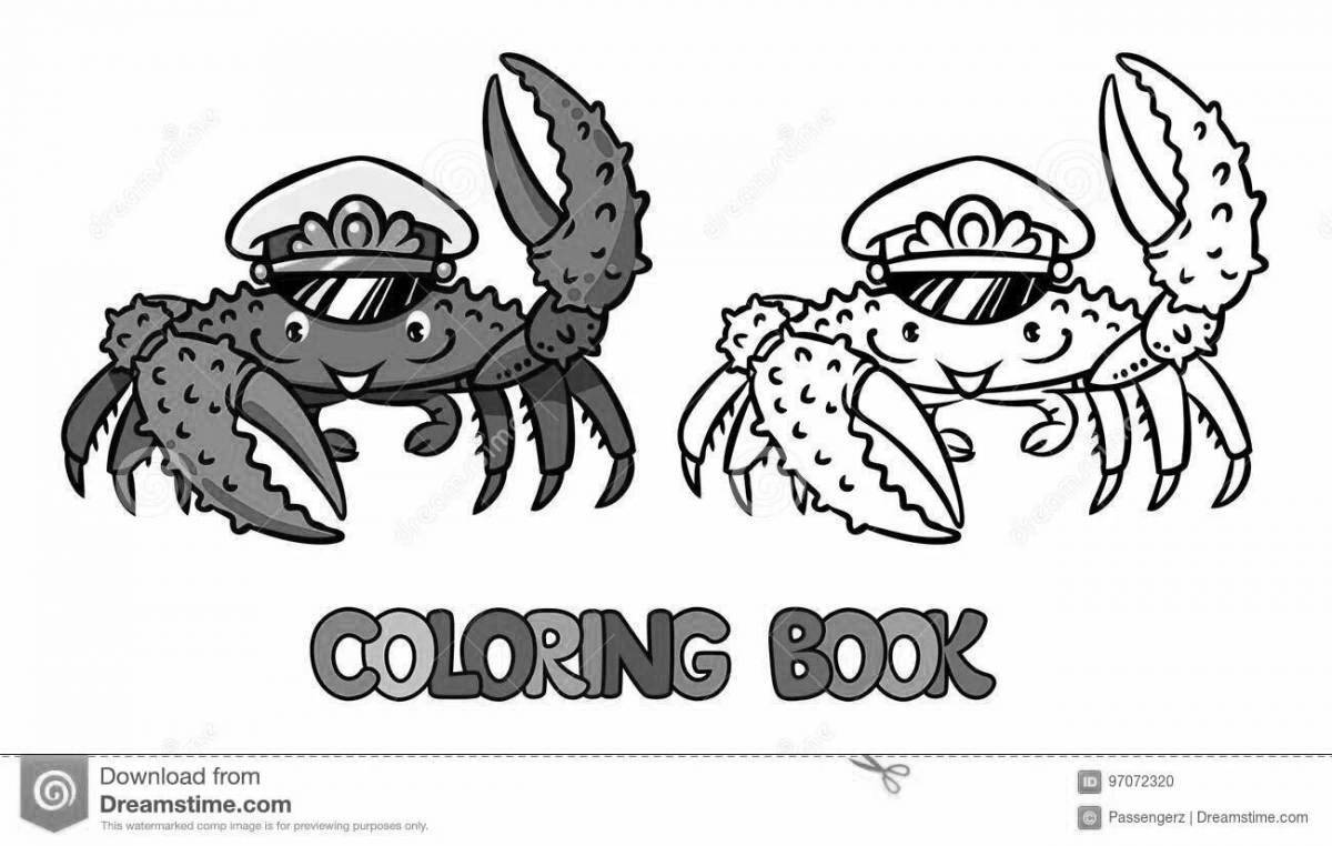 Coloring page mysterious captain crab