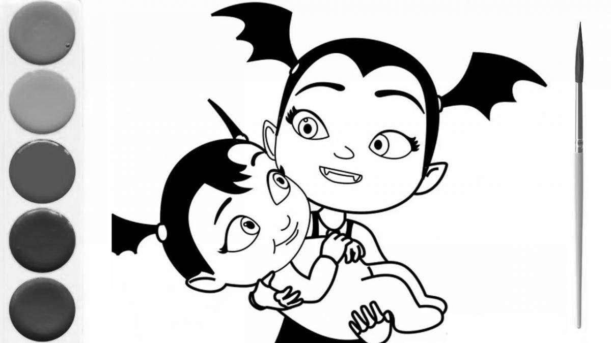 Snuggly coloring page baby vee