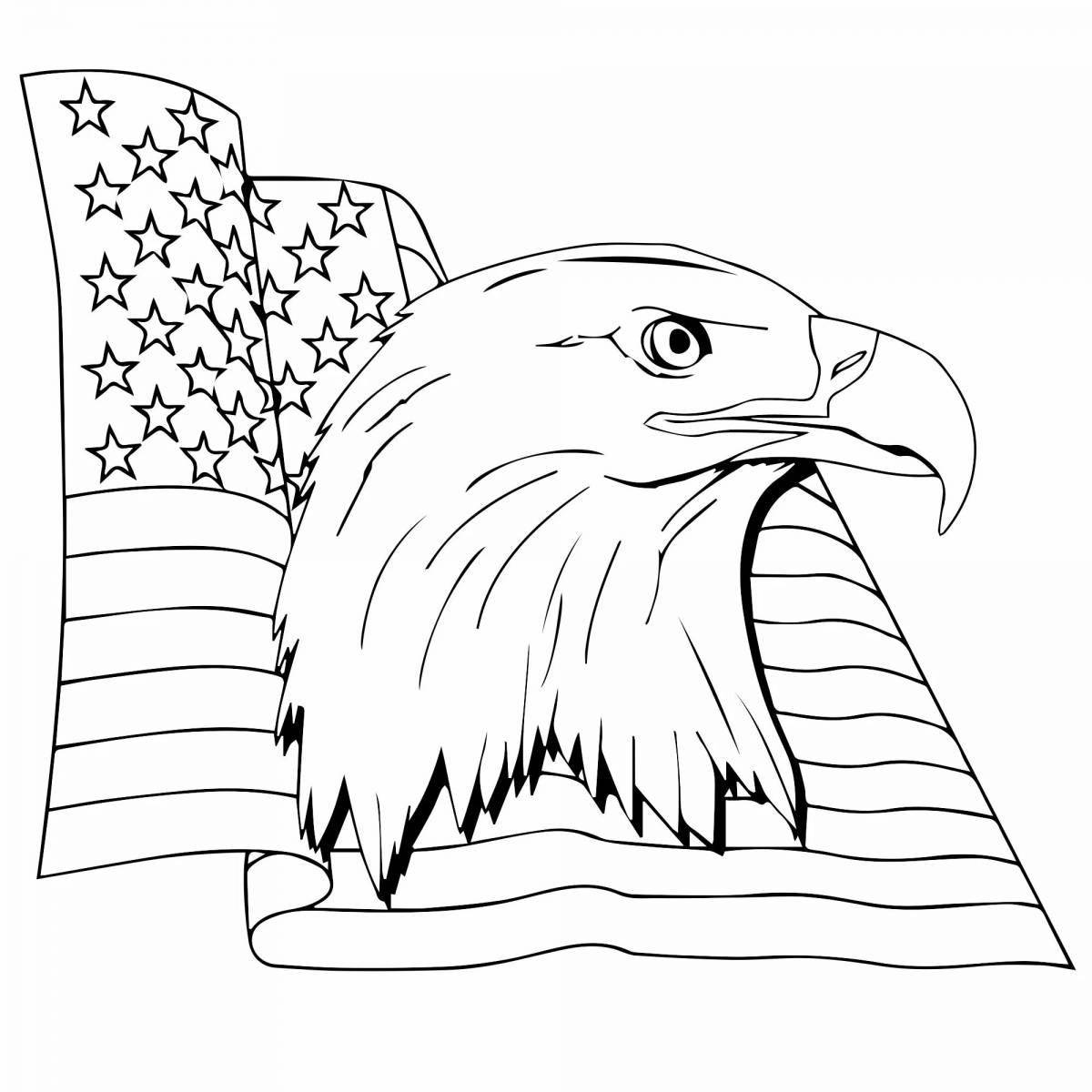 Coloring page shining flag of dagestan
