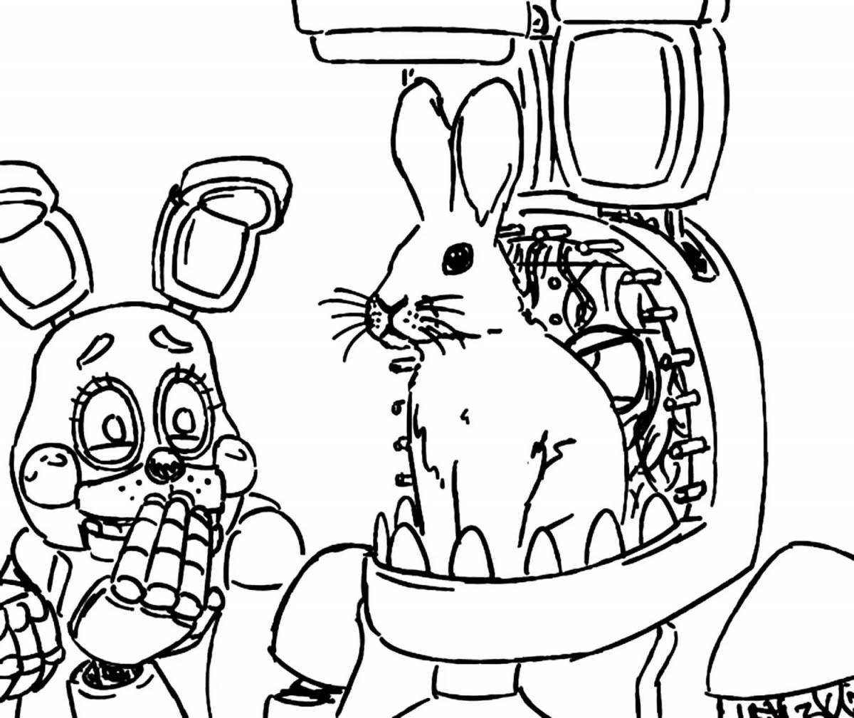 Яркая раскраска заяц аниматроник