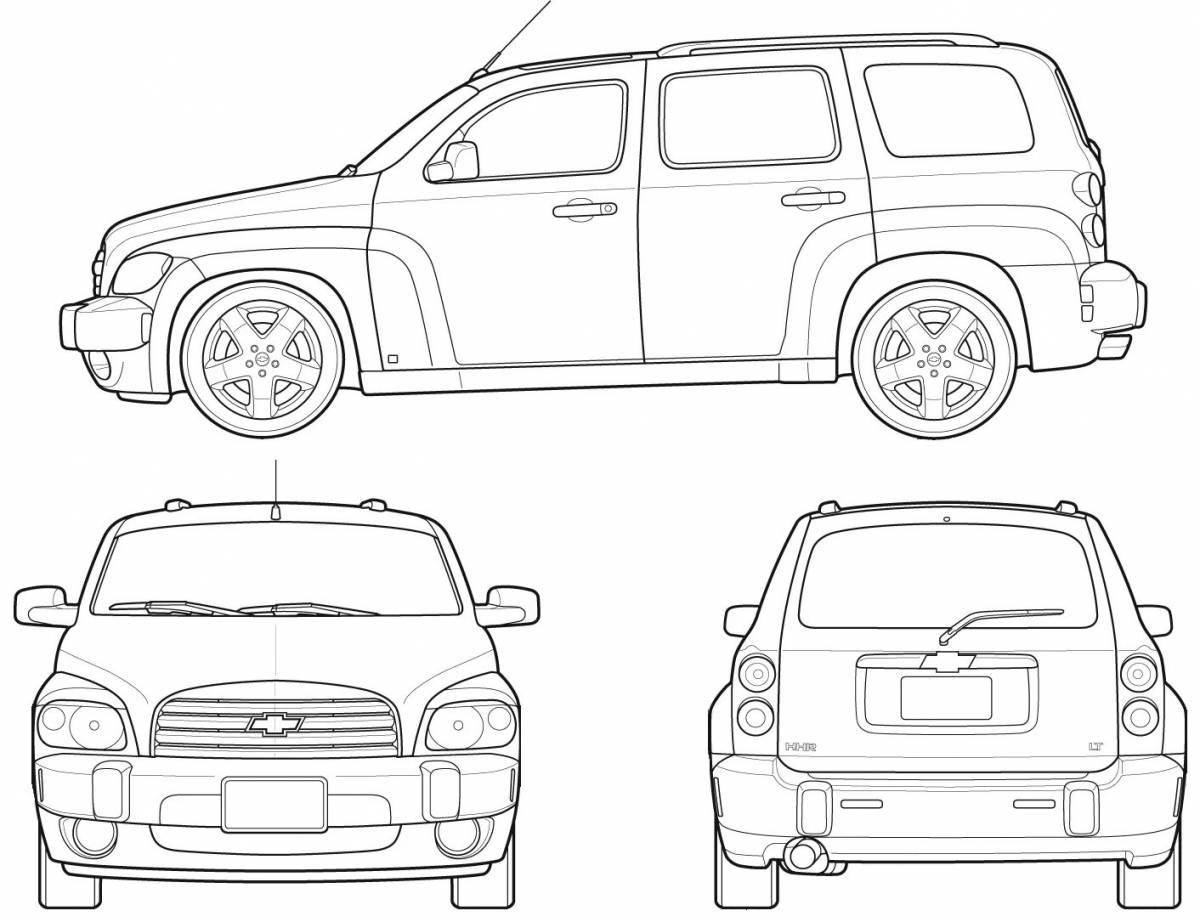 Великолепная страница раскраски chevrolet tahoe