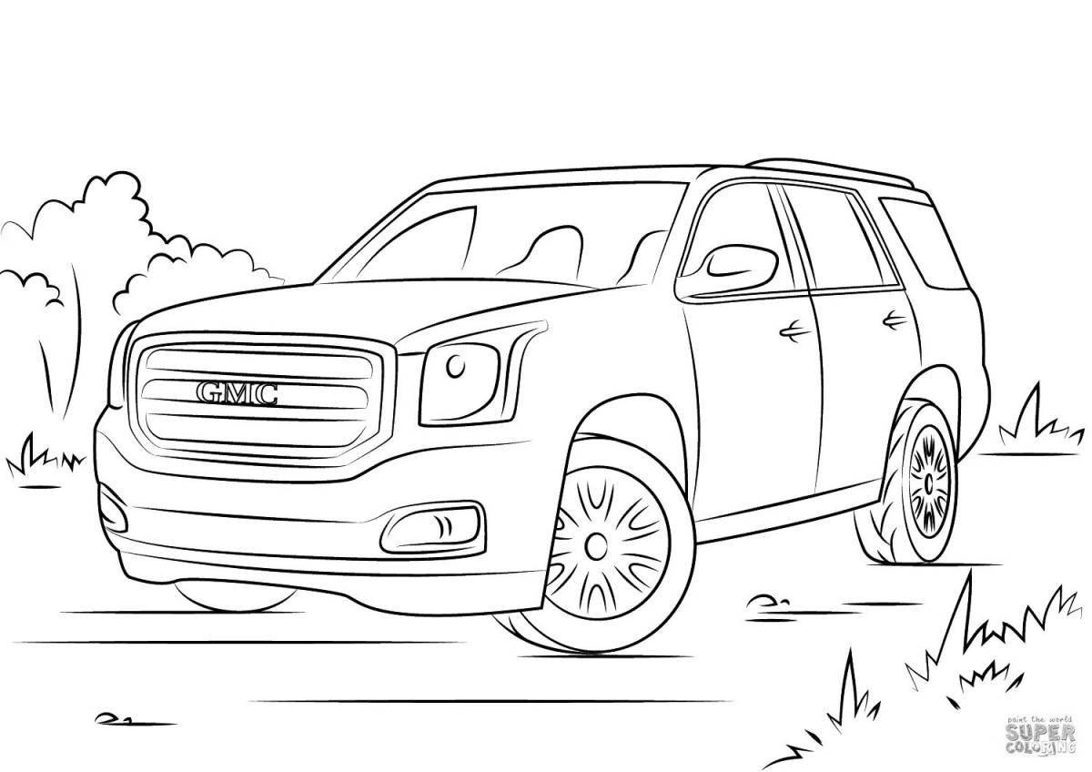 Coloring page luxury chevrolet tahoe