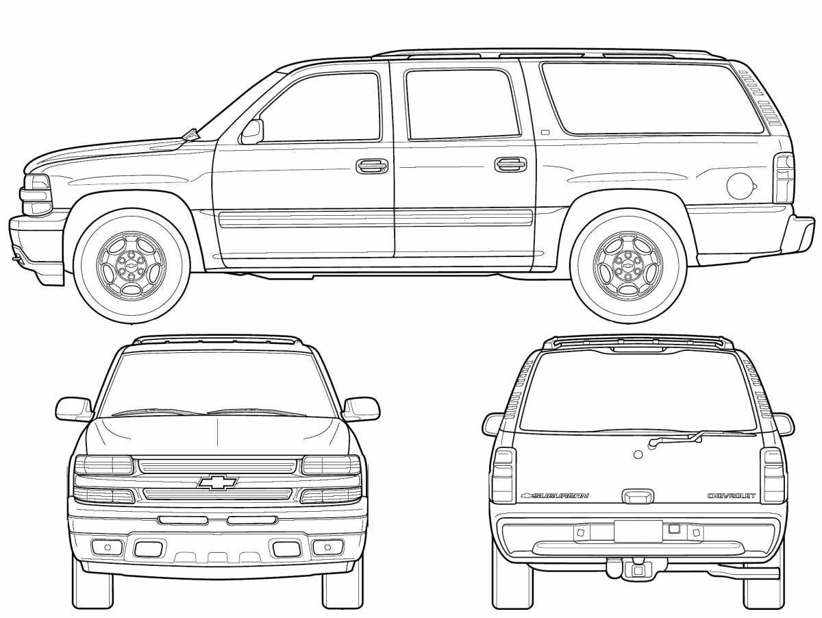 Блестяще детализированная раскраска chevrolet tahoe