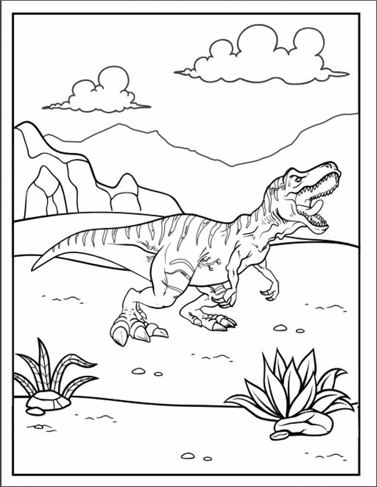 Colorful Baryonyx Dinosaur Coloring Page