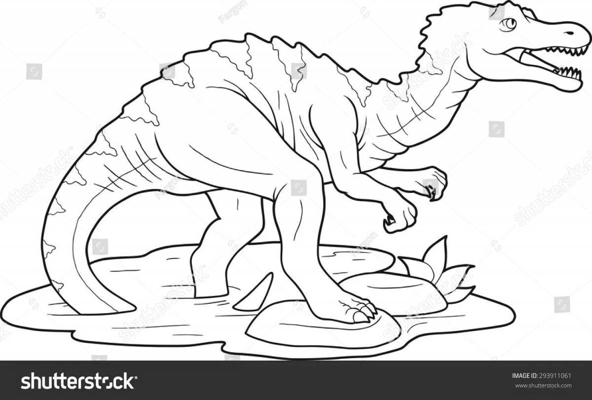 Раскраска яркий динозавр барионикс