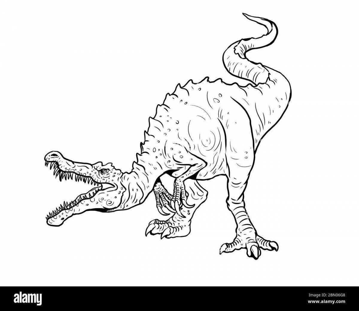 Coloring book cheerful Baryonyx dinosaur
