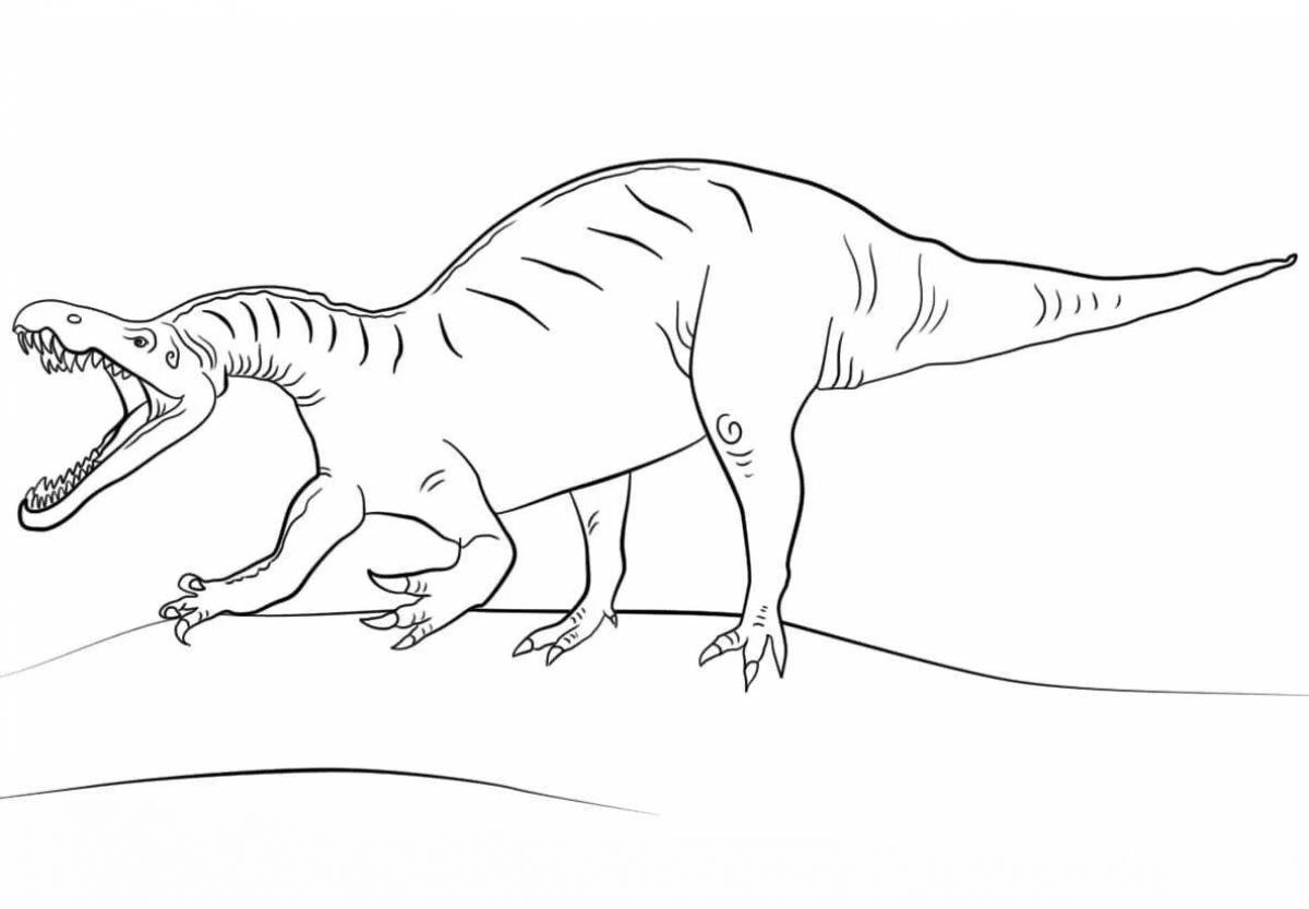 Раскраска радостный барионикс динозавр