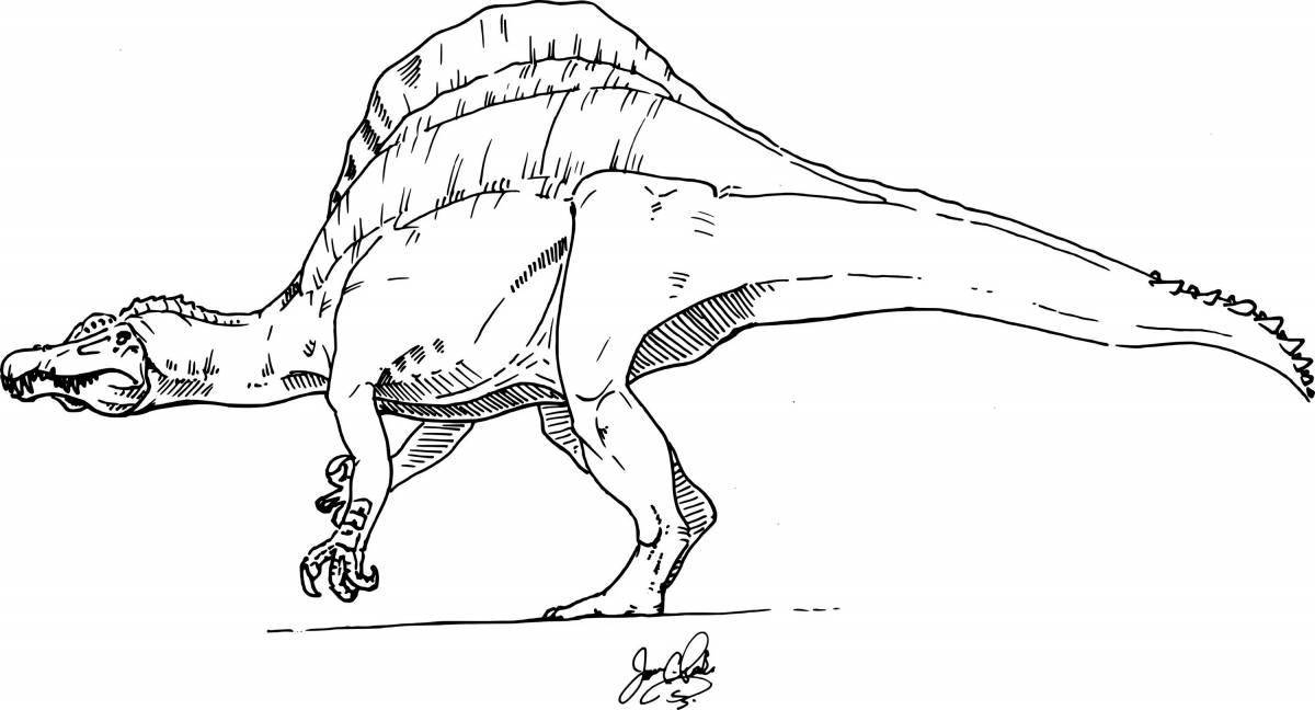 Веселая раскраска динозавров барионикс