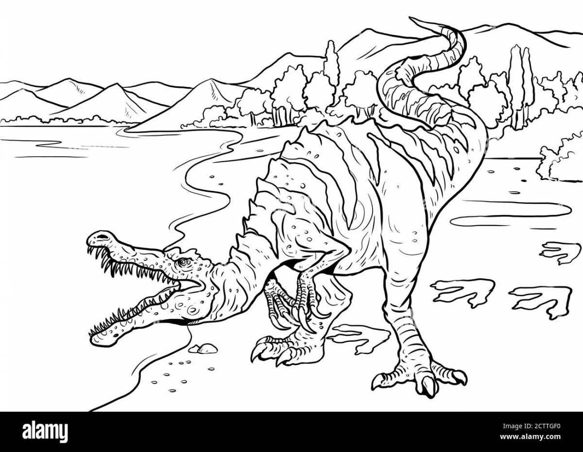 Увлекательная раскраска динозавров барионикс