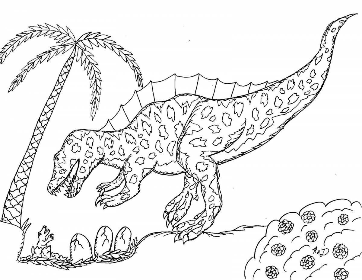 Привлекательная страница раскраски динозавра барионикса