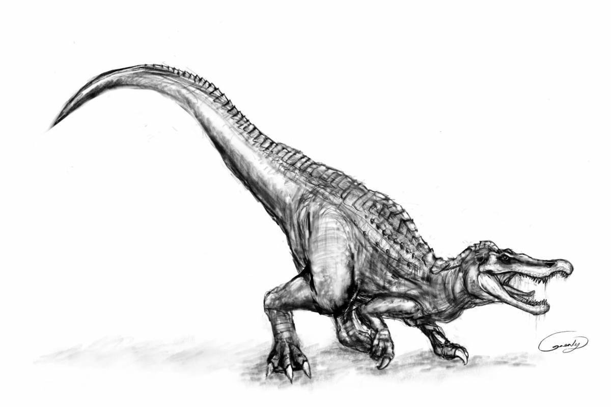 Раскраска волшебный динозавр барионикс