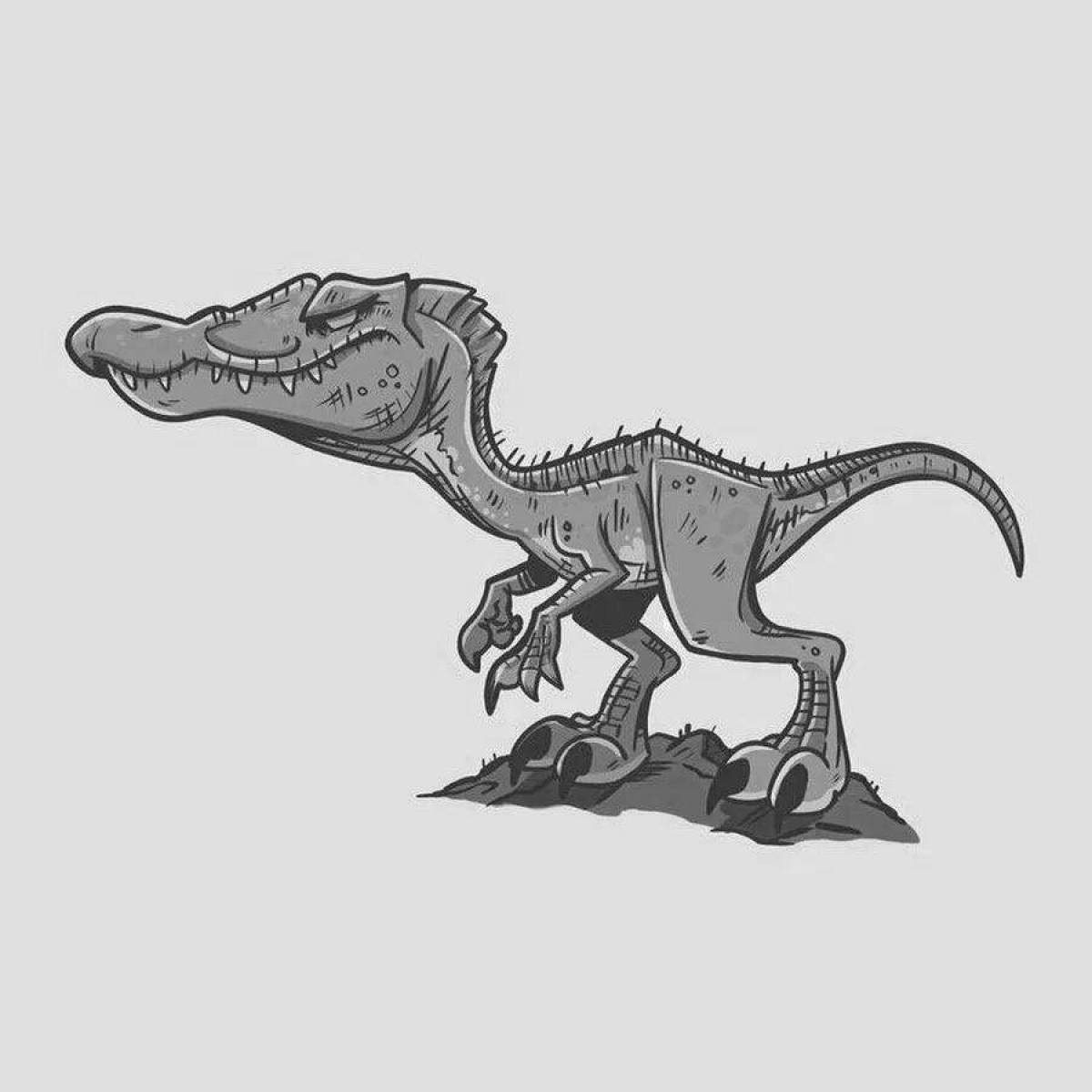 Потрясающая страница раскраски динозавра барионикса