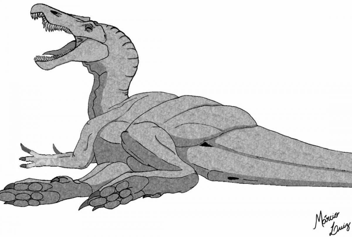 Впечатляющая страница раскраски динозавра барионикса