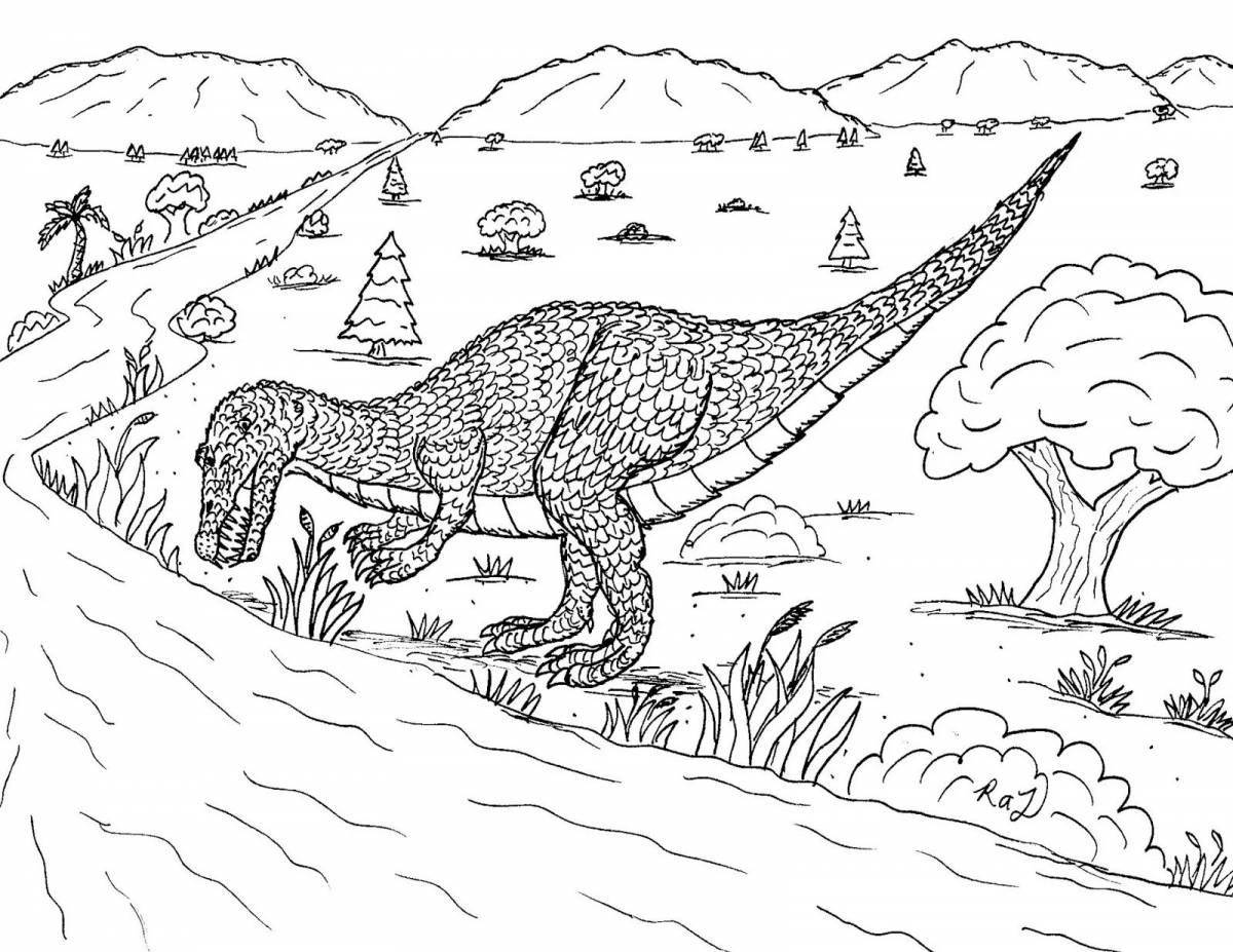 Замечательная страница раскраски динозавра барионикса