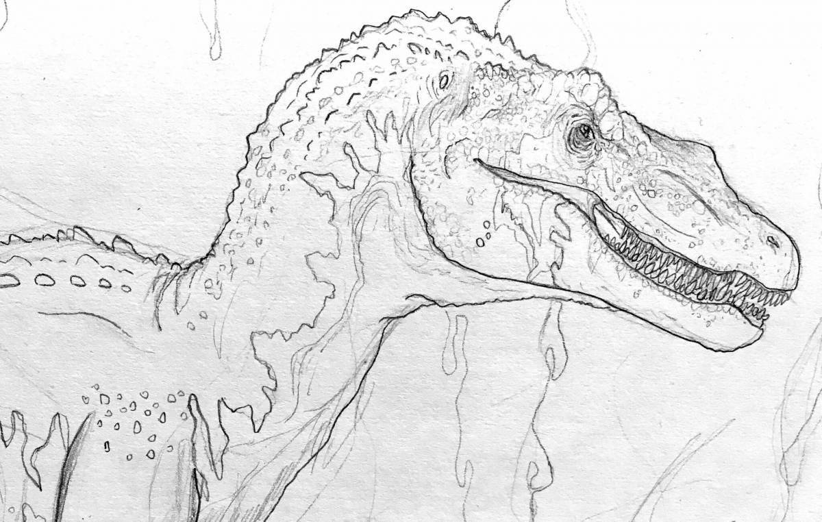 Великолепная раскраска динозавра барионикса