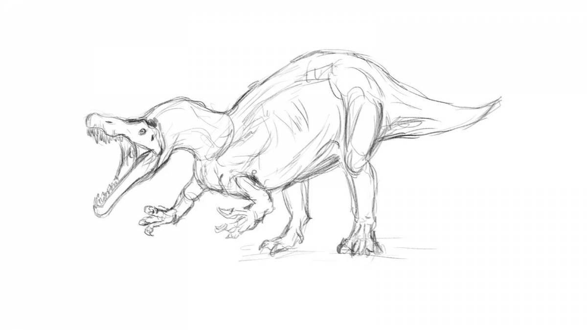 Уточненная страница раскраски динозавра барионикса