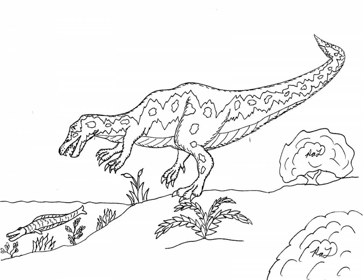 Раскраска изящный динозавр барионикс
