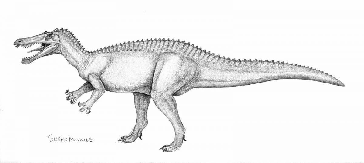 Восхитительная страница раскраски динозавра барионикса