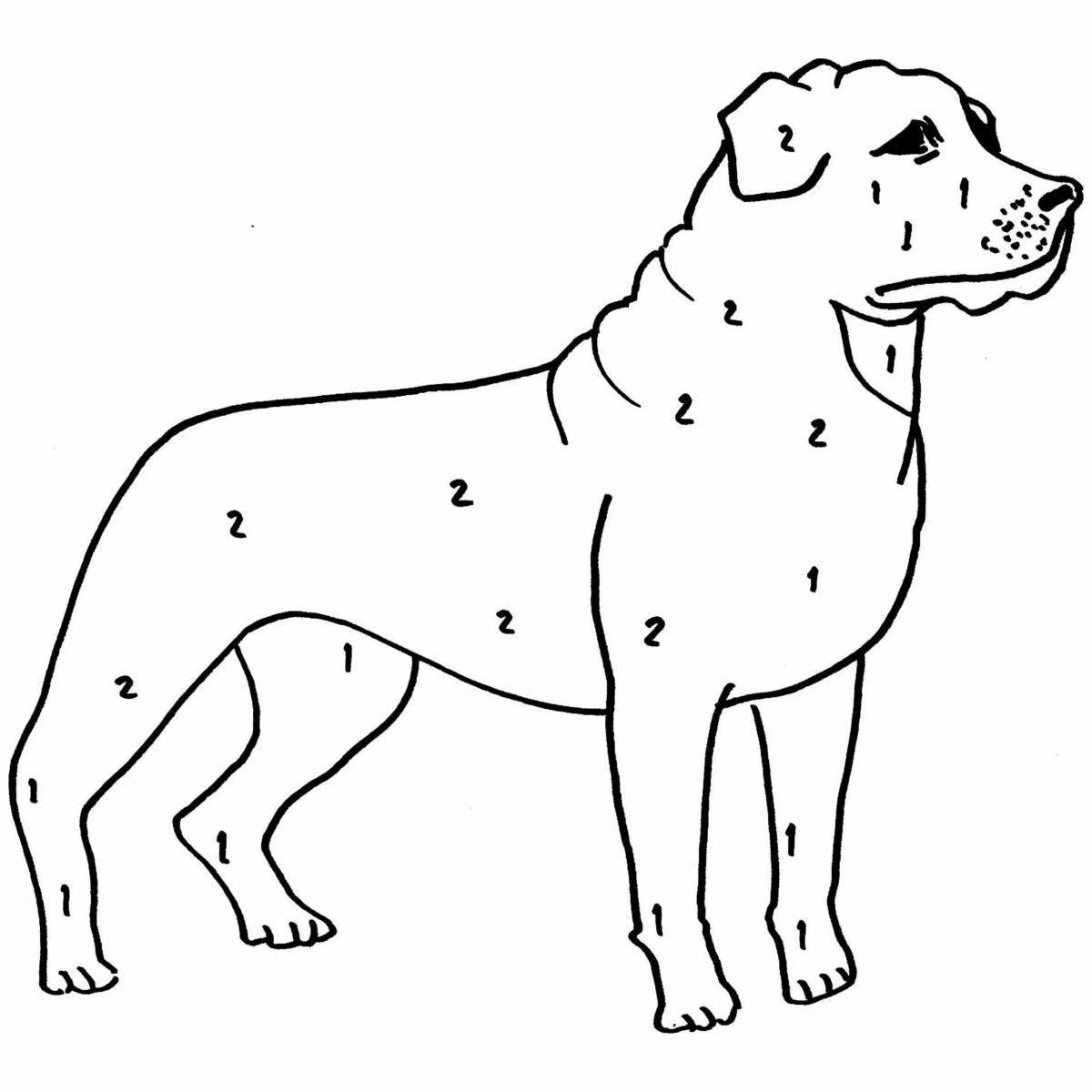Colouring adorable rottweiler