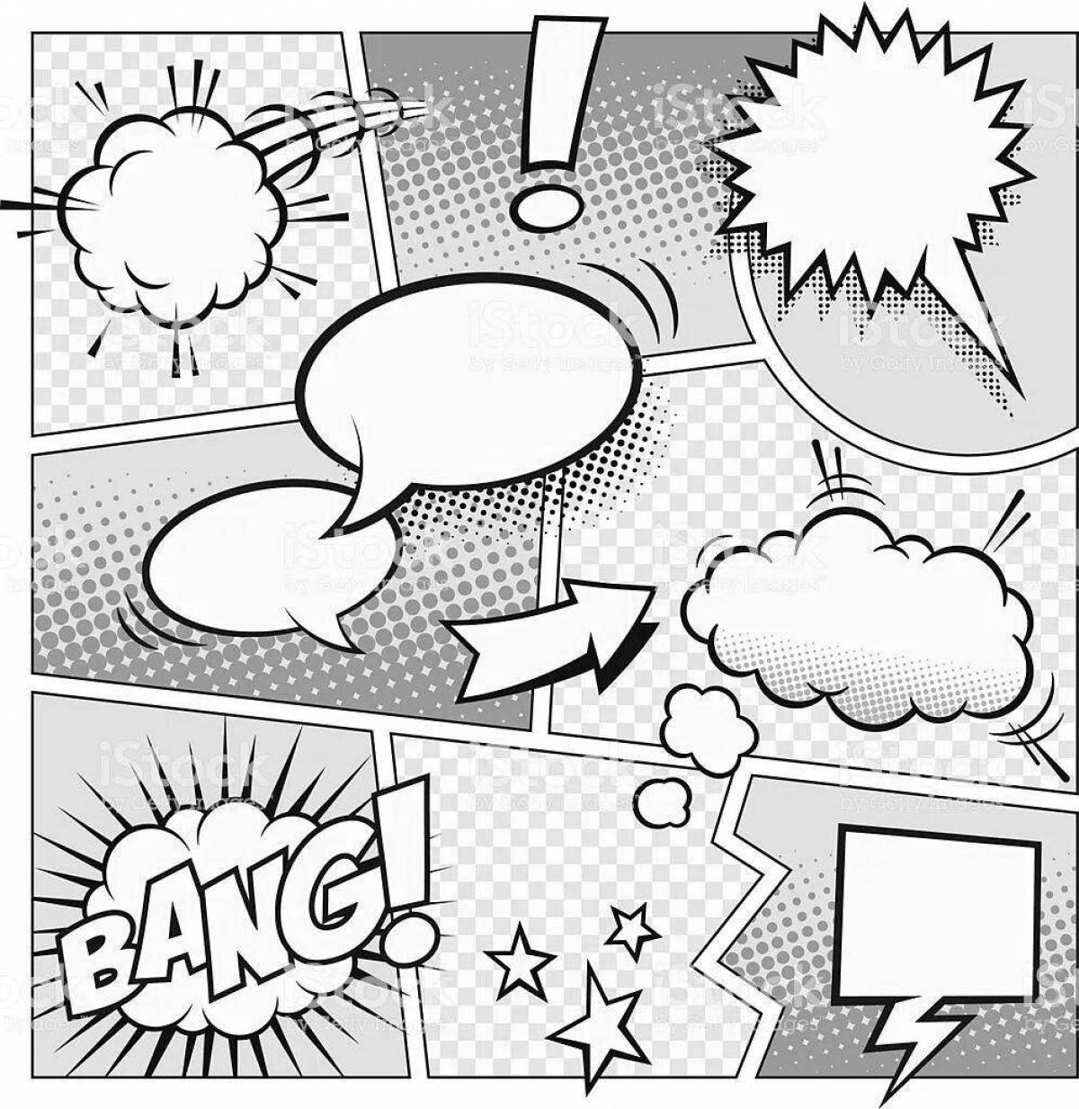 Sweet bubble comic coloring page