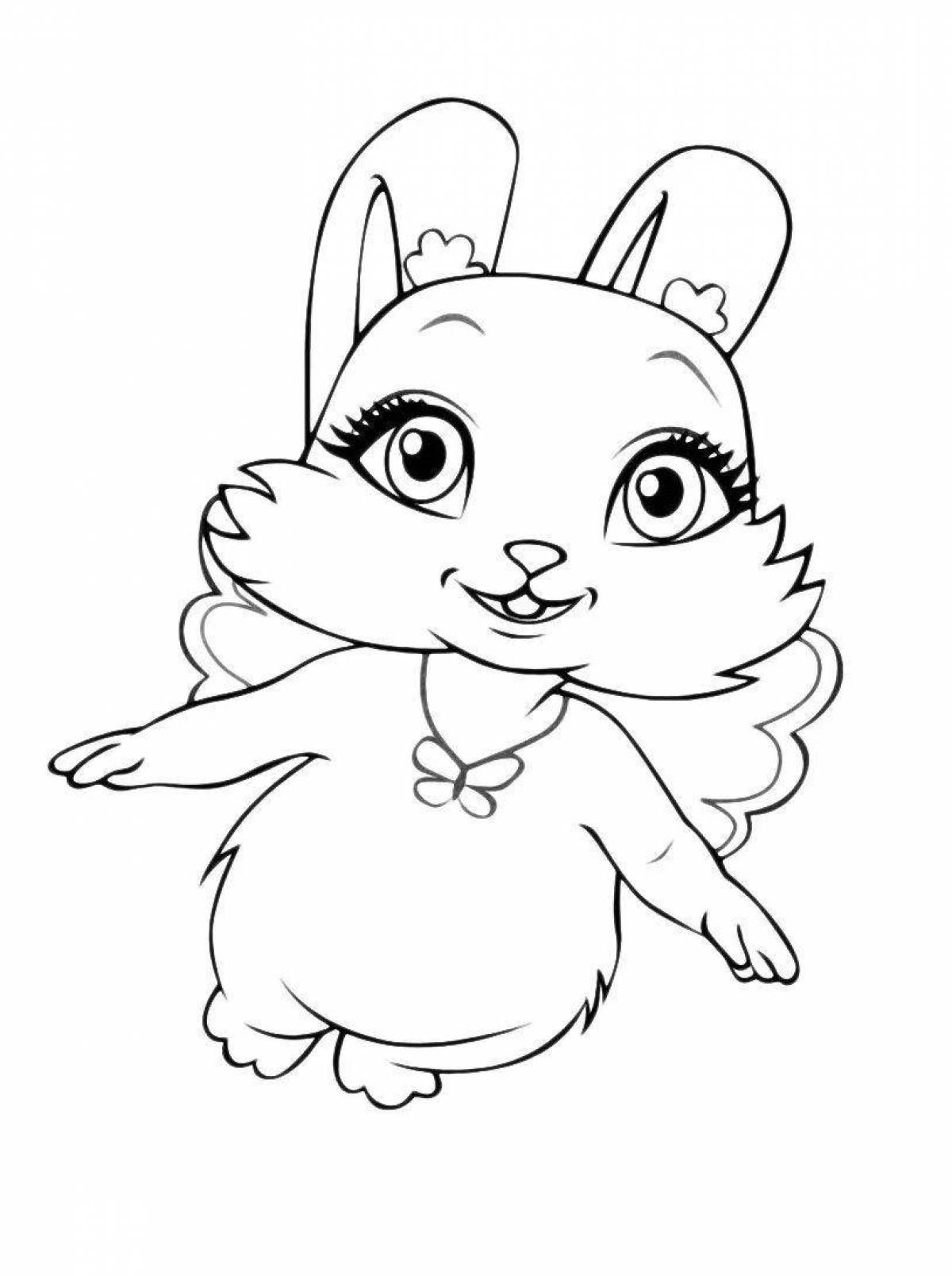 Charming coloring rabbit princess