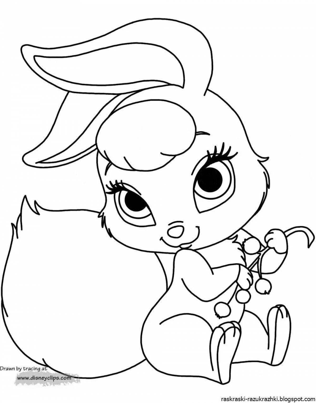 Delightful coloring rabbit princess