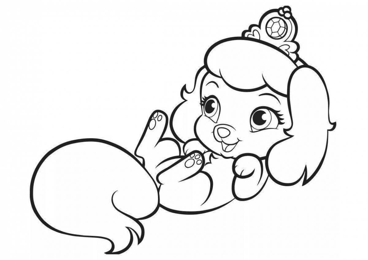 Cute coloring rabbit princess