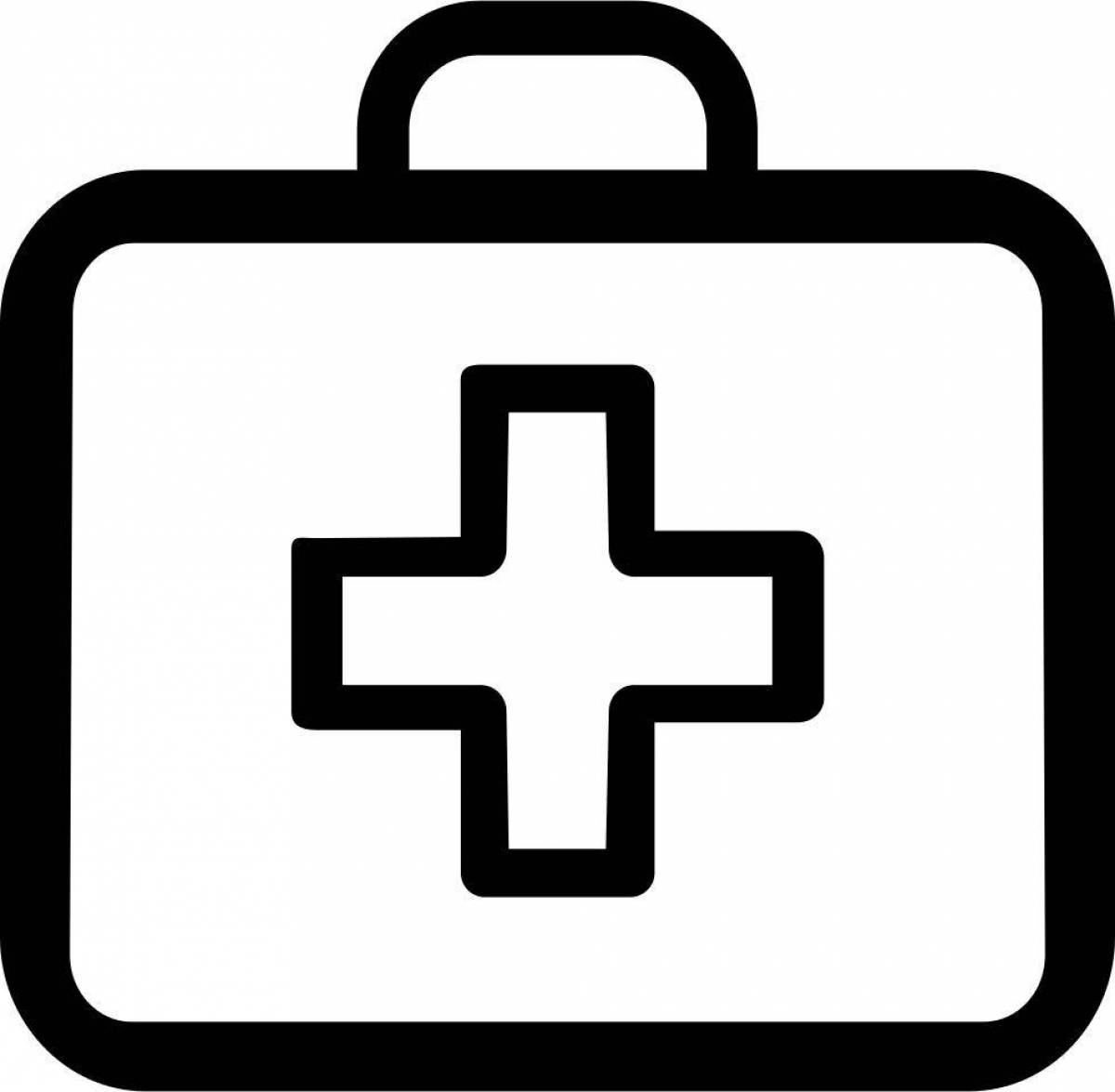 Colorful medical cross coloring page
