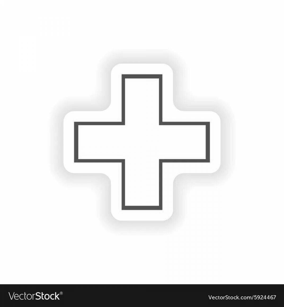 Раскраска «яркий медицинский крест»