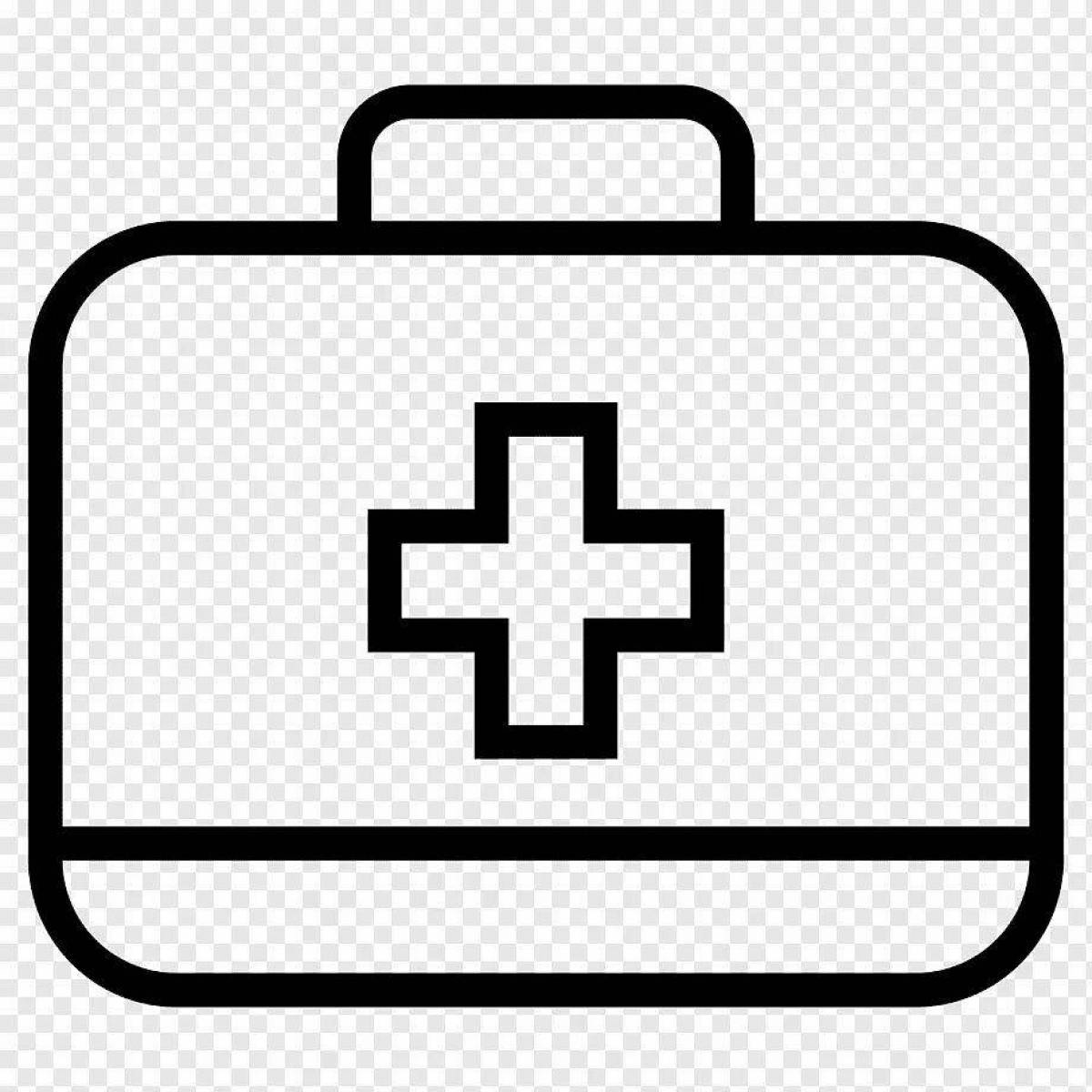 Игривая страница-раскраска «медицинский крест»